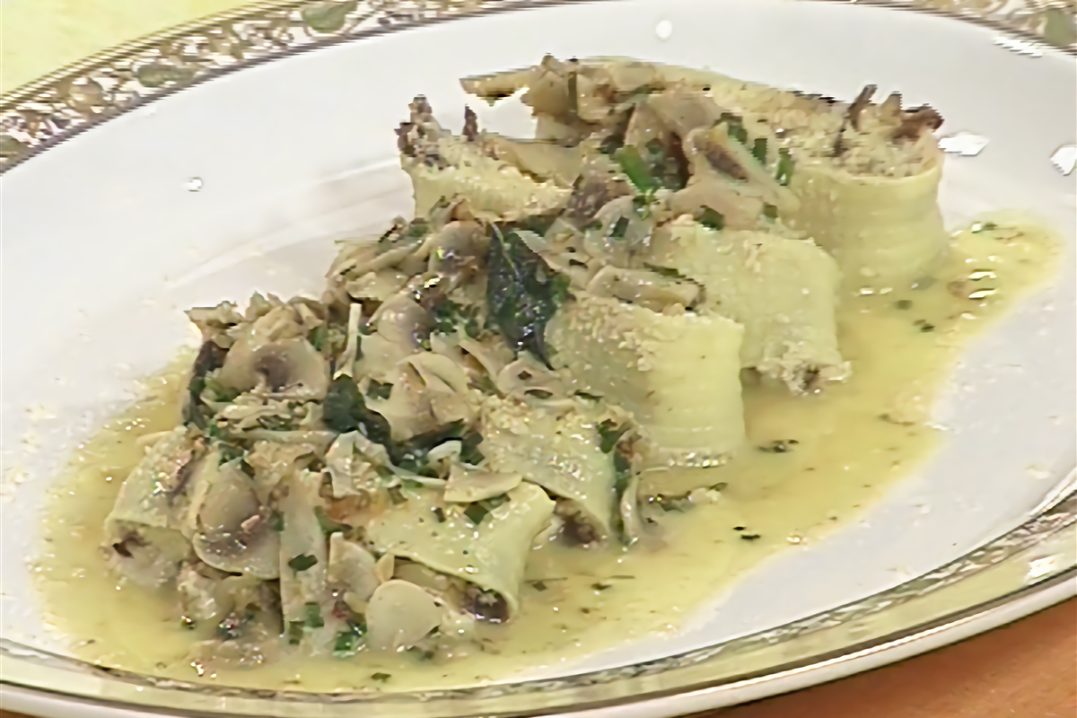 Arrollado de pasta con miel y hongos El Gourmet