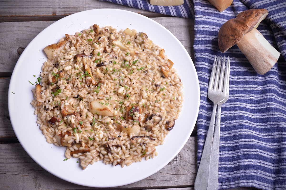 Risotto de Setas y Crema de Piñones El Gourmet